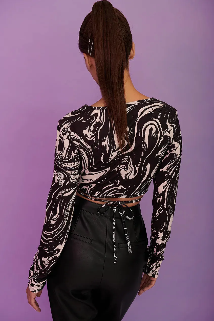 Printed Wrap Top