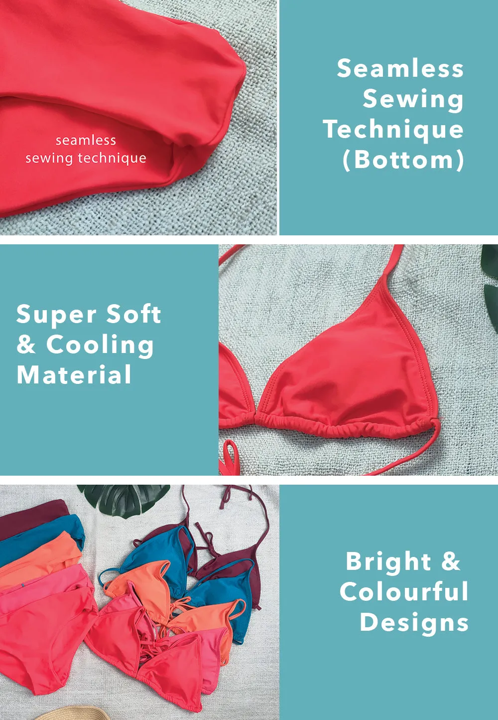 Rainbow Summer Bikini Set (5 Colours)
