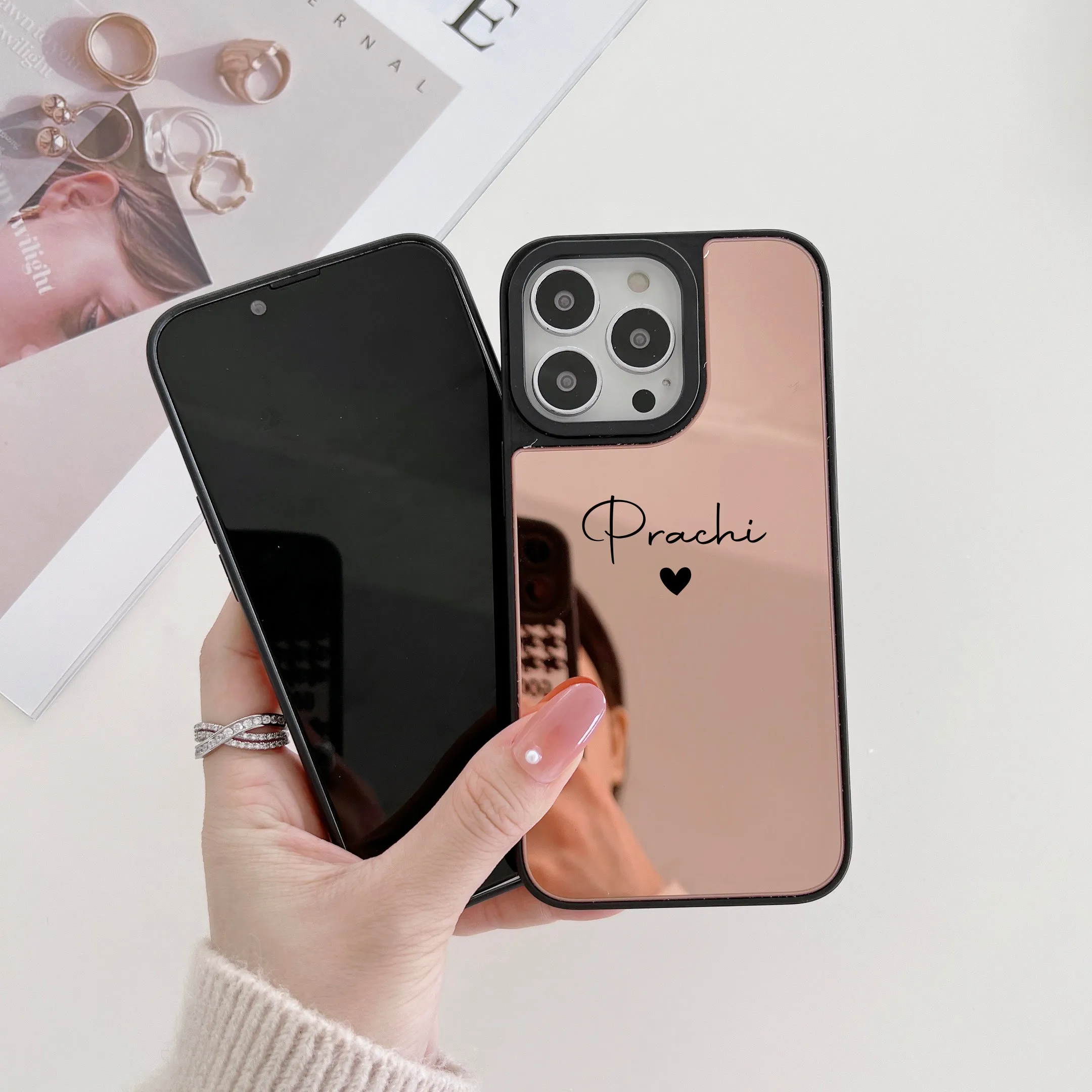 Reflective Mirror Customised Case for iPhone ( Rose Gold )