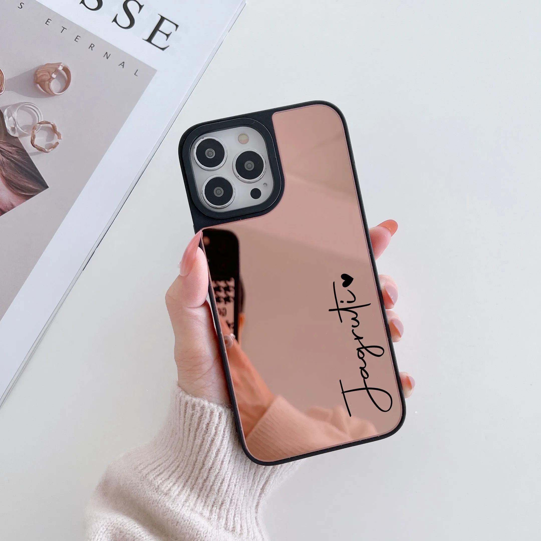 Reflective Mirror Customised Case for iPhone ( Rose Gold )