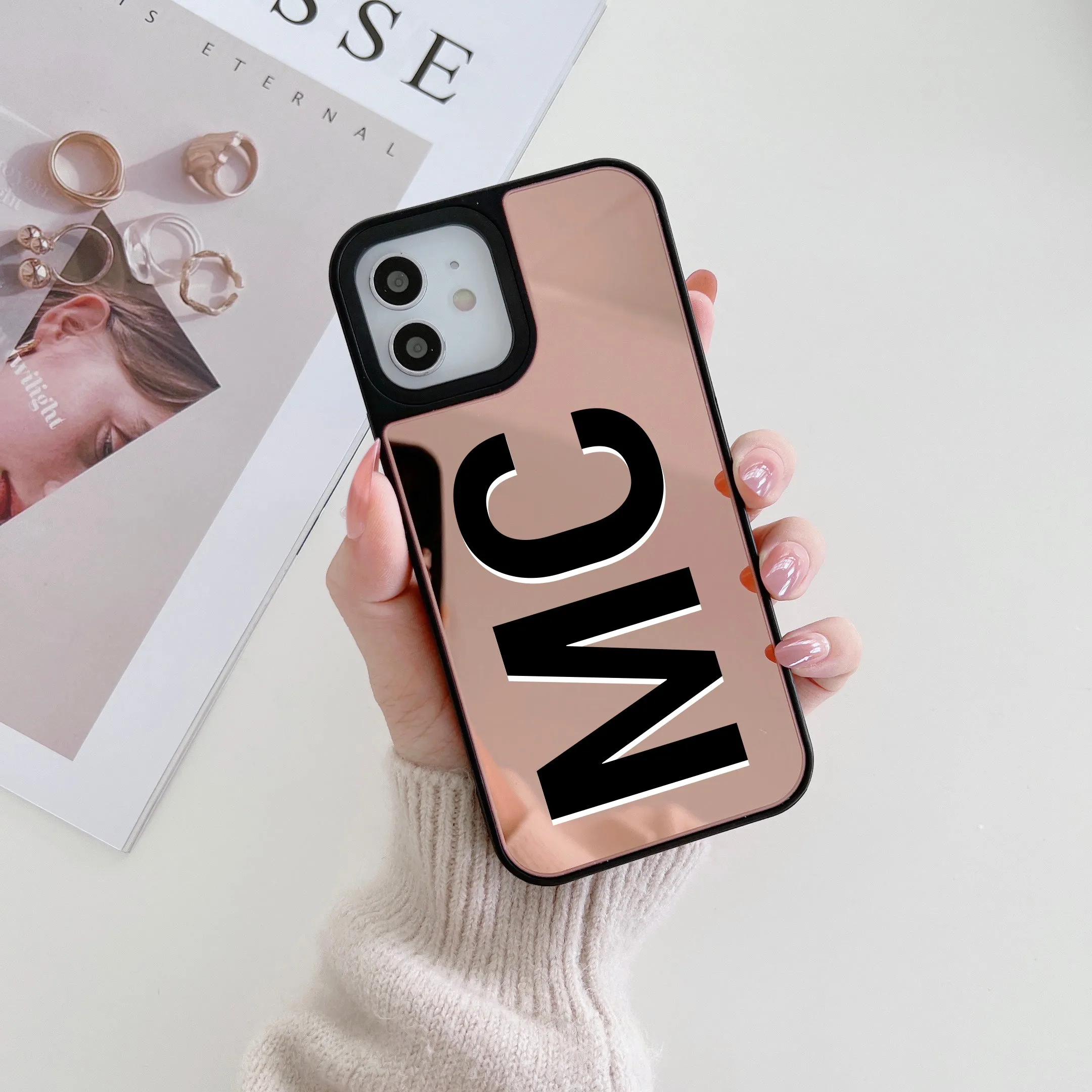 Reflective Mirror Customised Case for iPhone ( Rose Gold )
