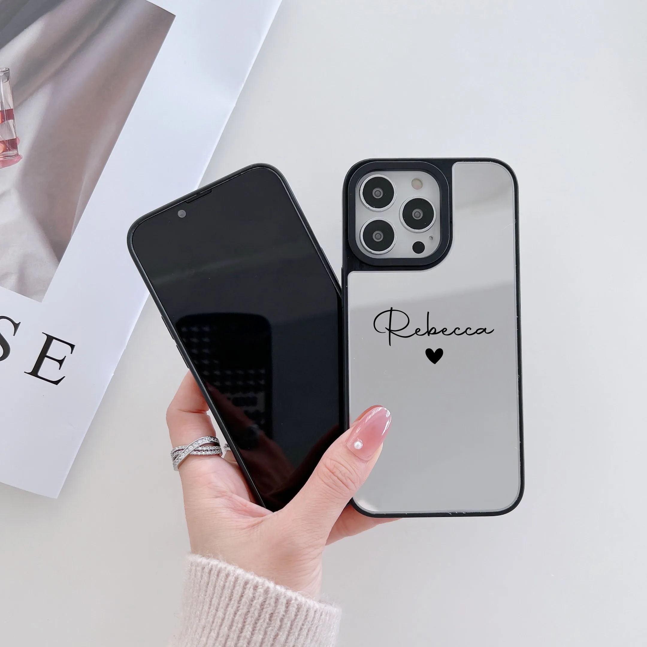 Reflective Mirror Customised Case for iPhone ( Silver )