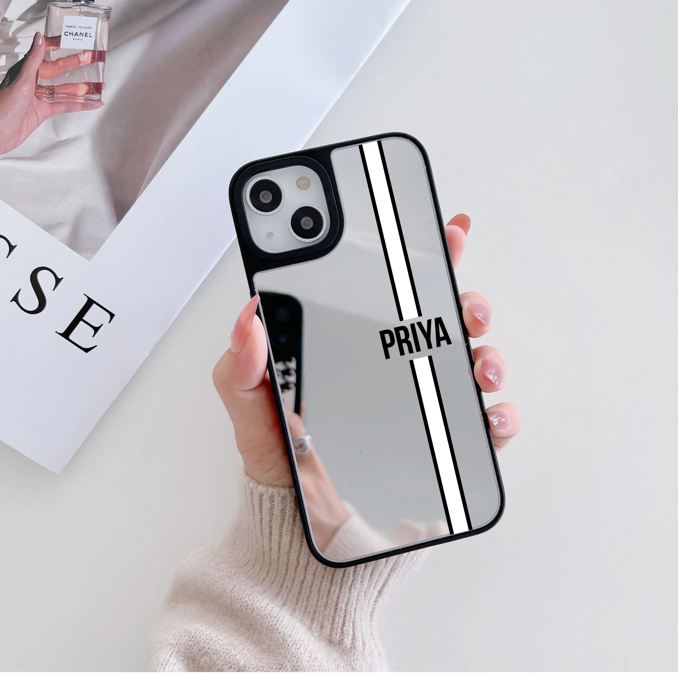 Reflective Mirror Customised Case for iPhone ( Silver )