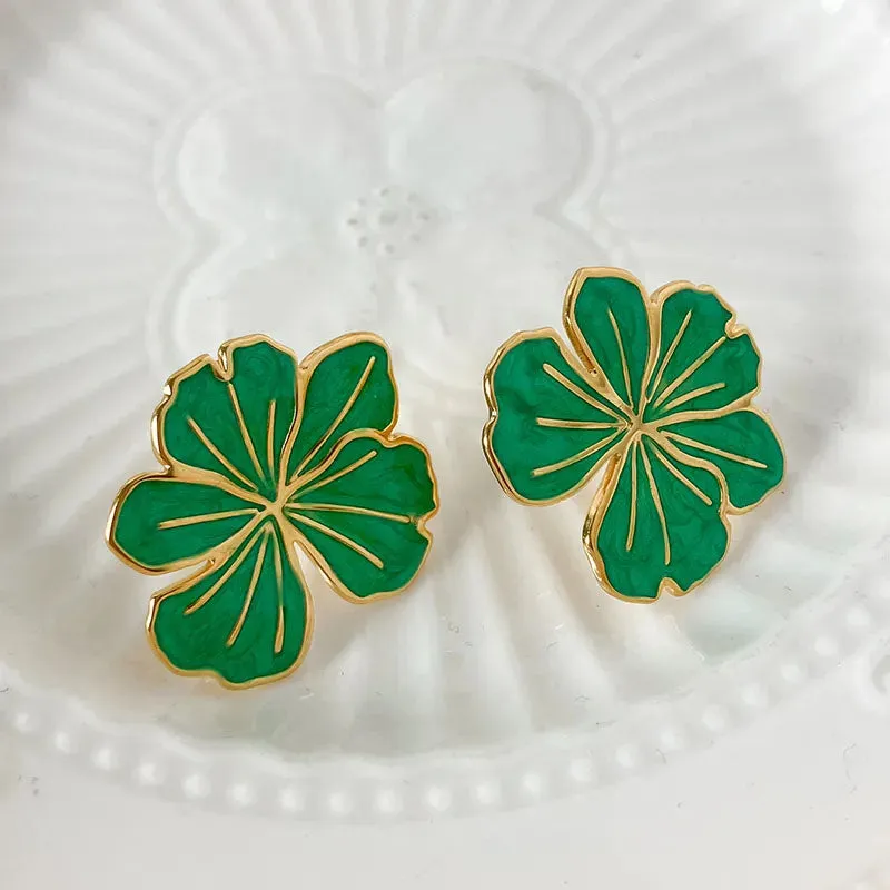 Reriti Green Vacation Flower Earrings