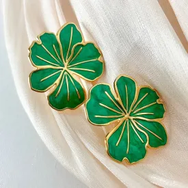 Reriti Green Vacation Flower Earrings