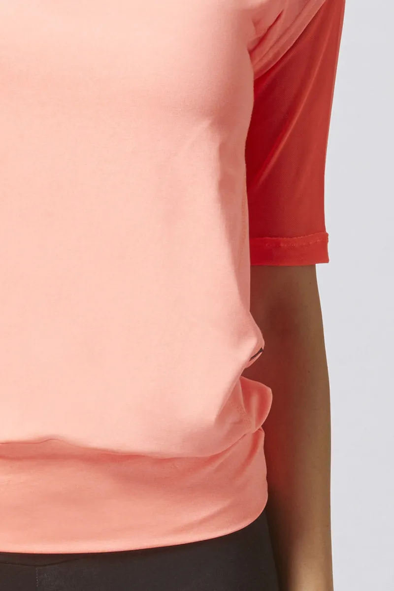 Reversible Mesh Inset Yoga Tee Orange