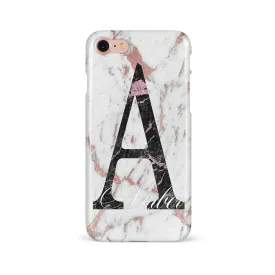 Rose Gold Marble initial with purple