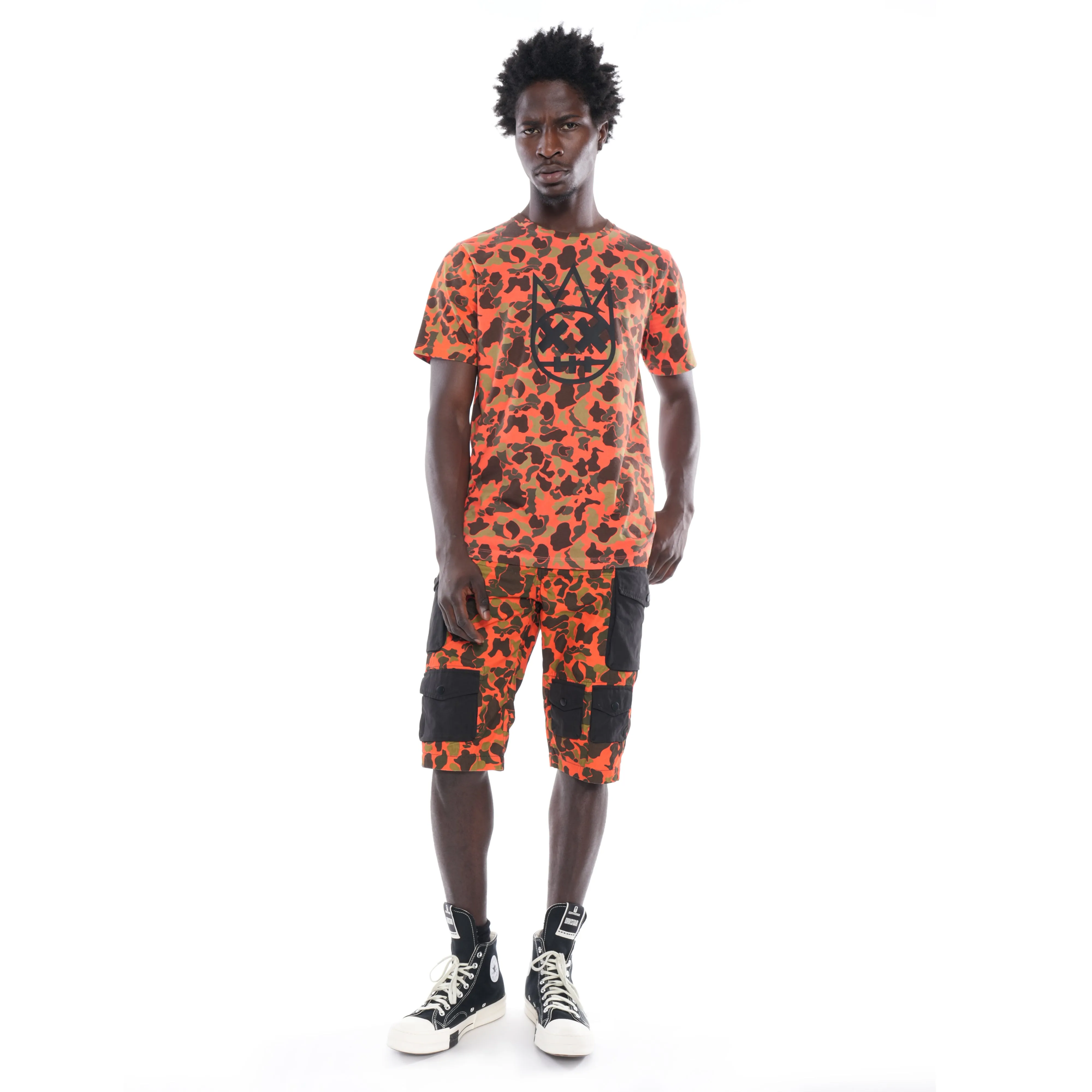 SHORT SLEEVE CREW NECK TEE "CAMO" IN CAMO ALL OVER PRINT