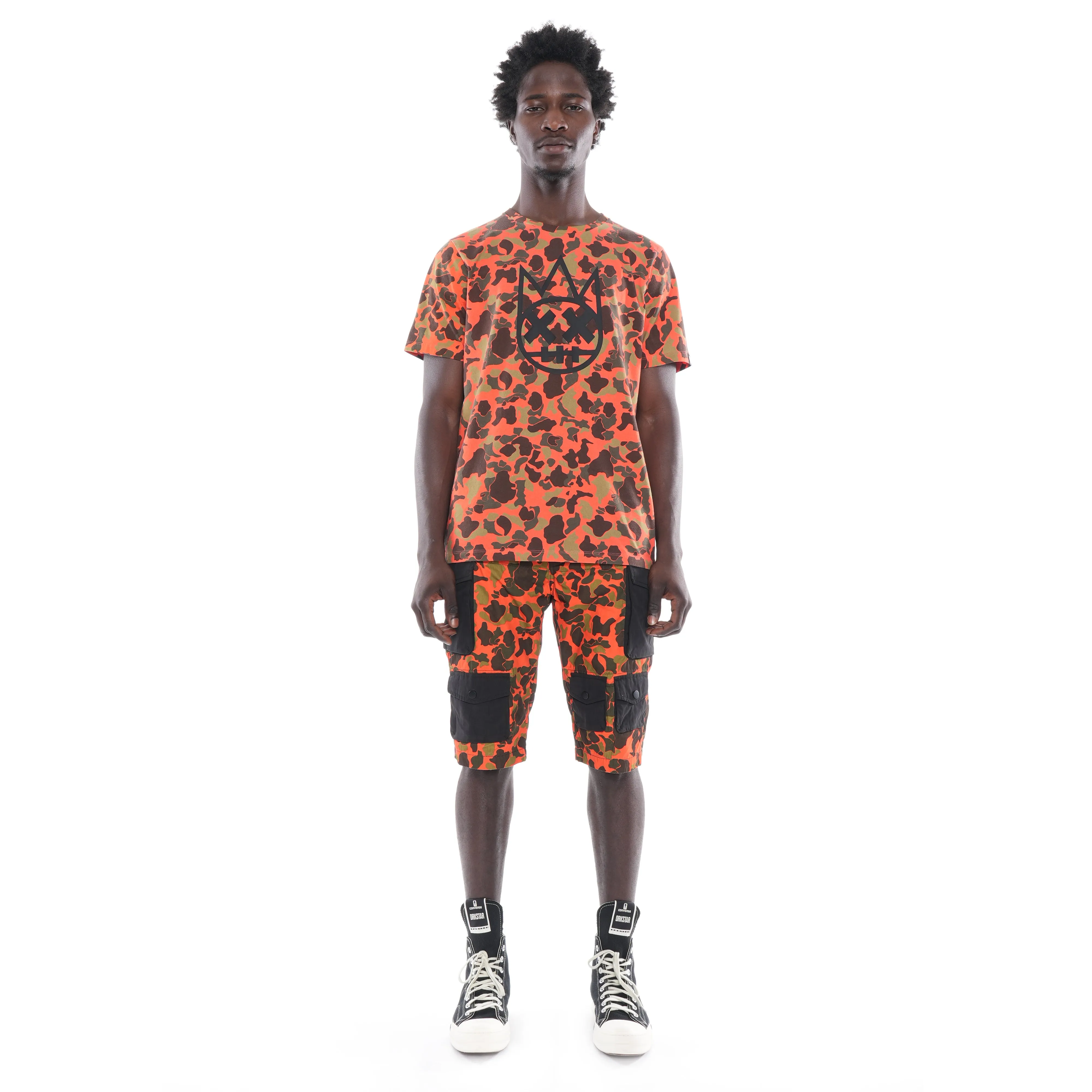 SHORT SLEEVE CREW NECK TEE "CAMO" IN CAMO ALL OVER PRINT