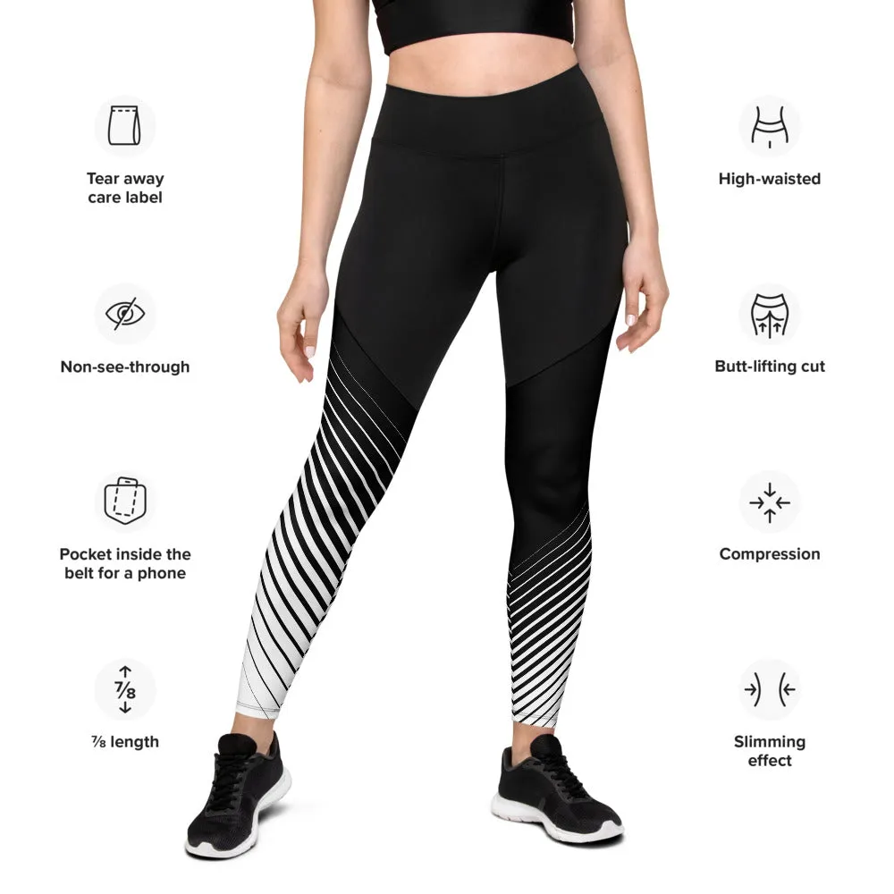 Striped Rockstar Compression Leggings