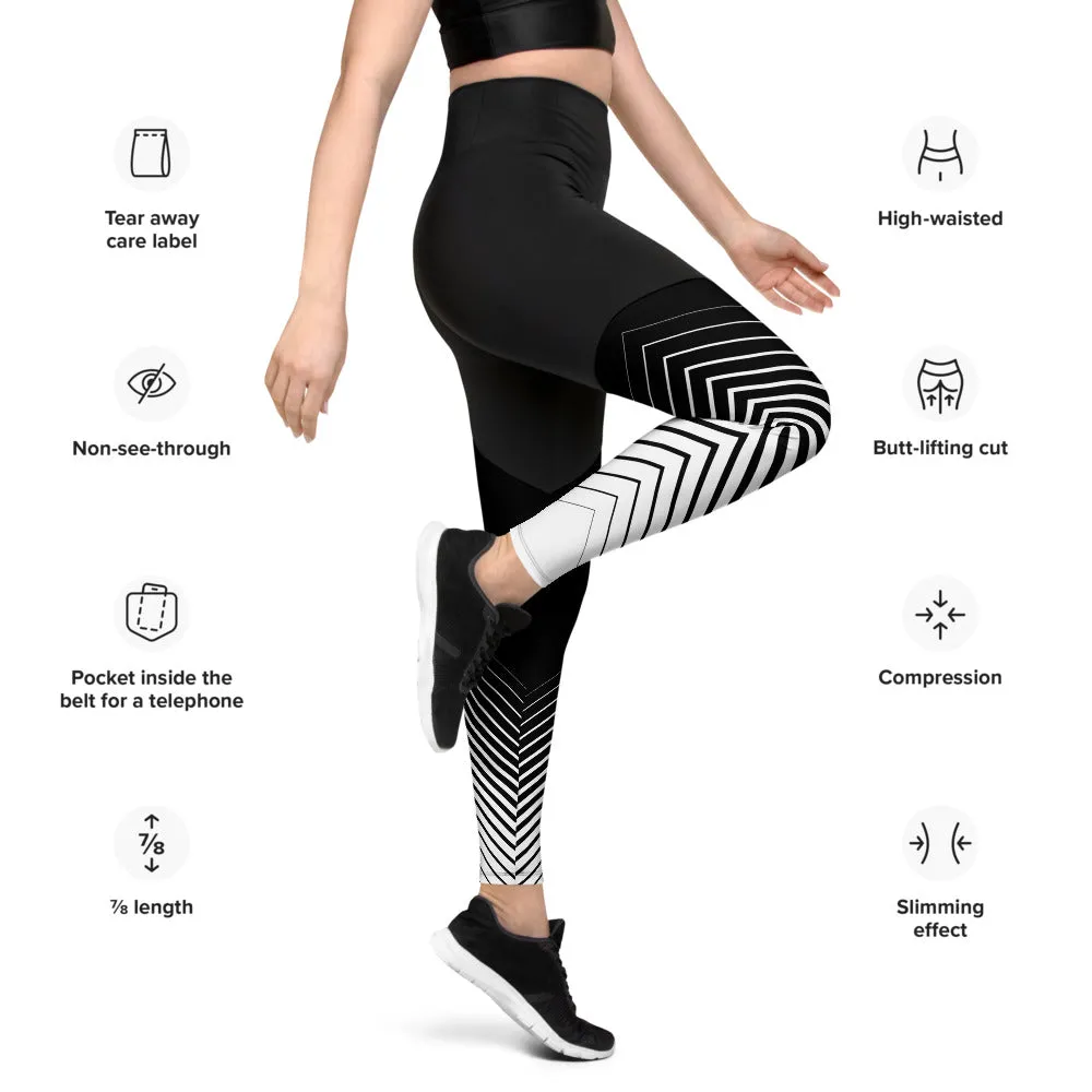 Striped Rockstar Compression Leggings