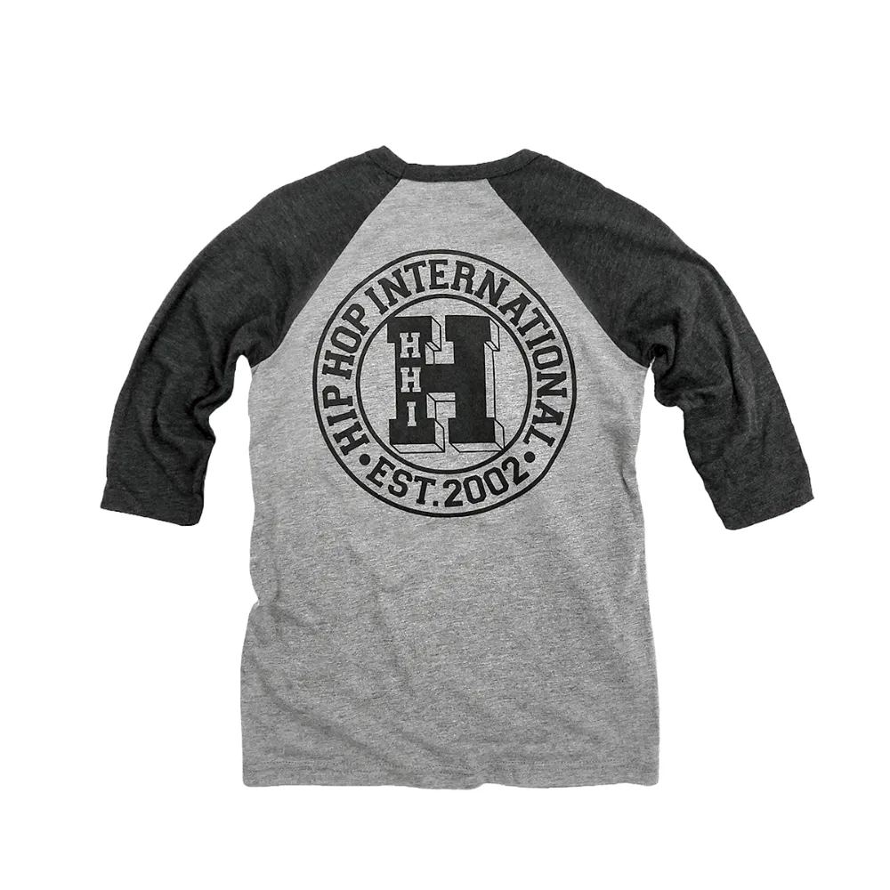 TODDLER NEW VARSITY 'H' 3/4 SLEEVE BASEBALL T-SHIRT - H.GRAY/H.BLACK
