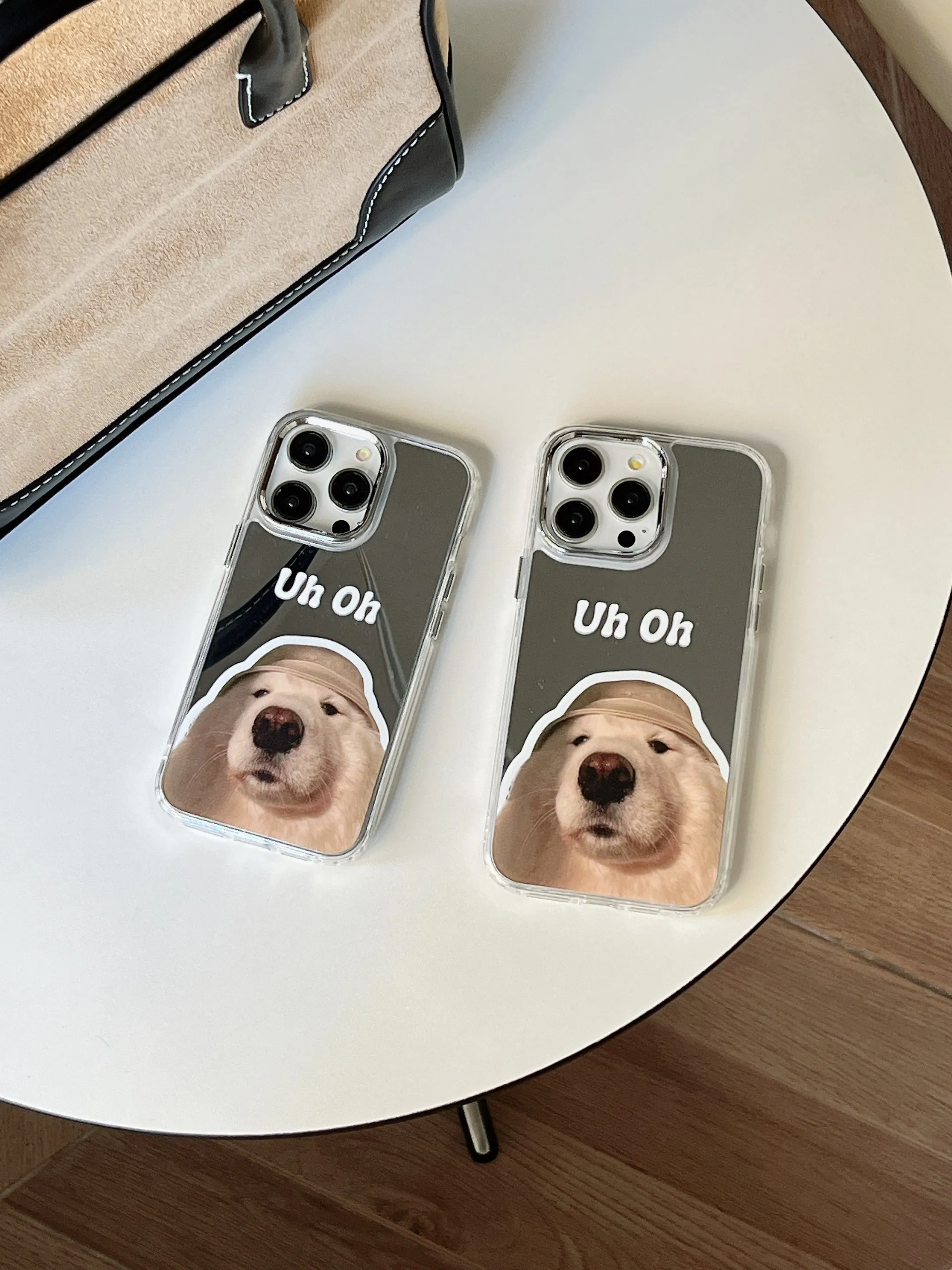 Uh oh ! Cute Dog Mirror Designer Silicon Case