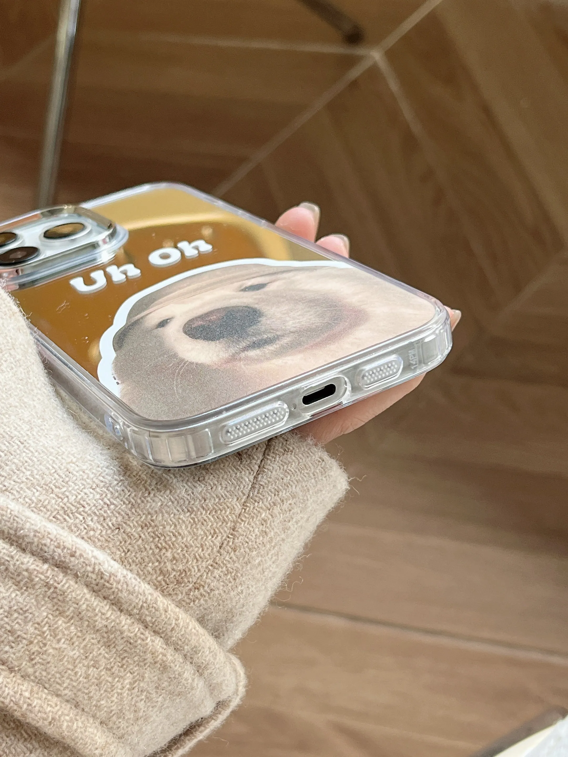 Uh oh ! Cute Dog Mirror Designer Silicon Case