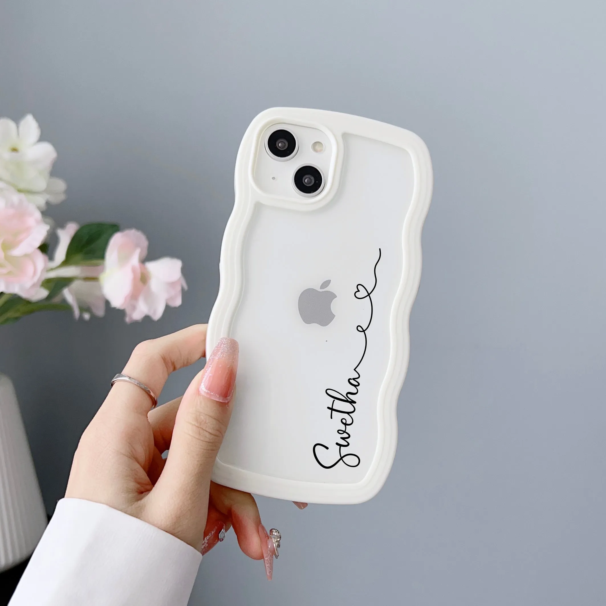 Wawy Style Customised Silicon Case for iPhone  ( White )