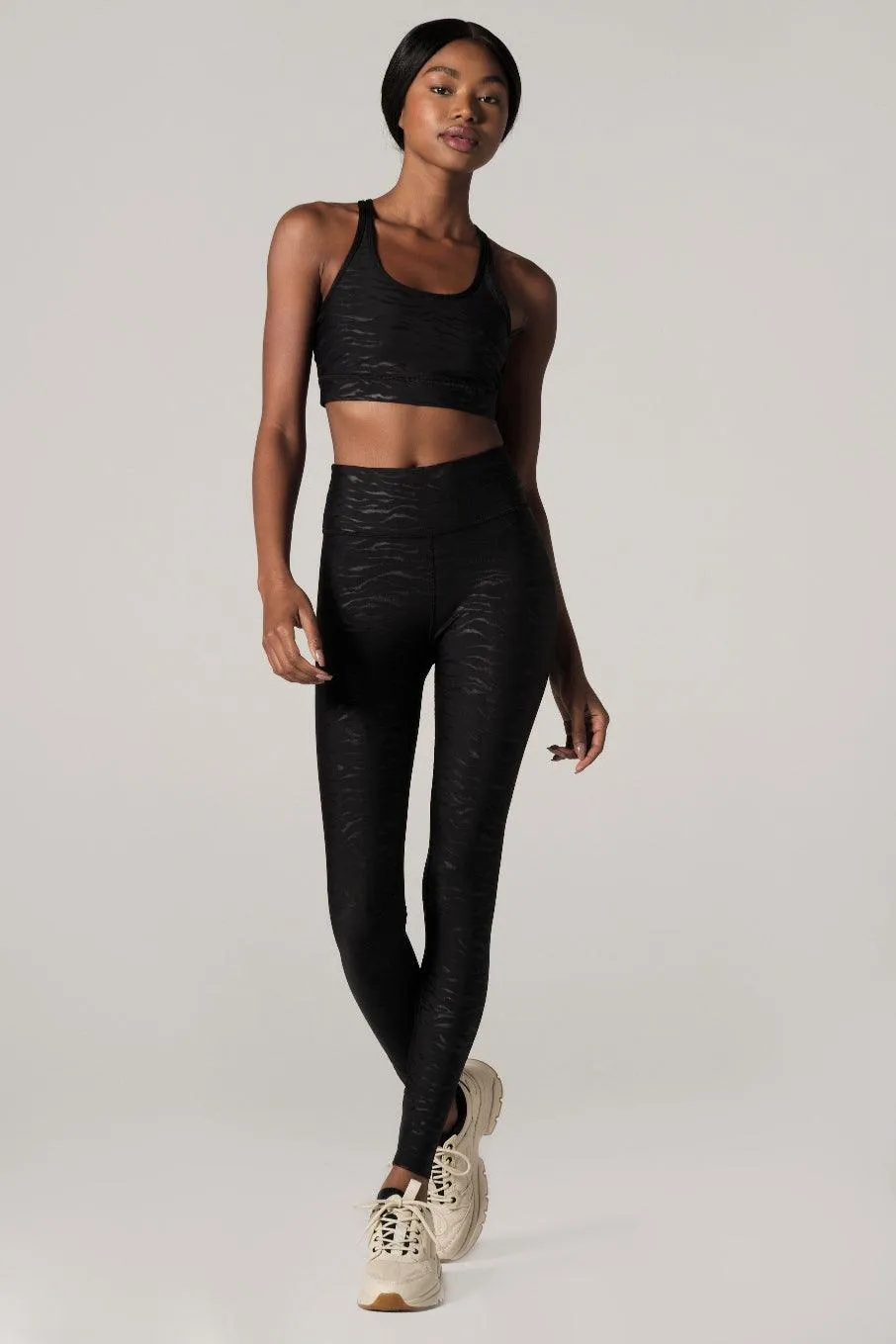 Wear It To Heart Tiger Emboss Black Strappy Bra