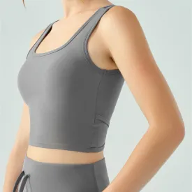 Yoga Vest Women's Water Drop Semi-fixed Cup Nude Cross Beauty Back Sports Bra